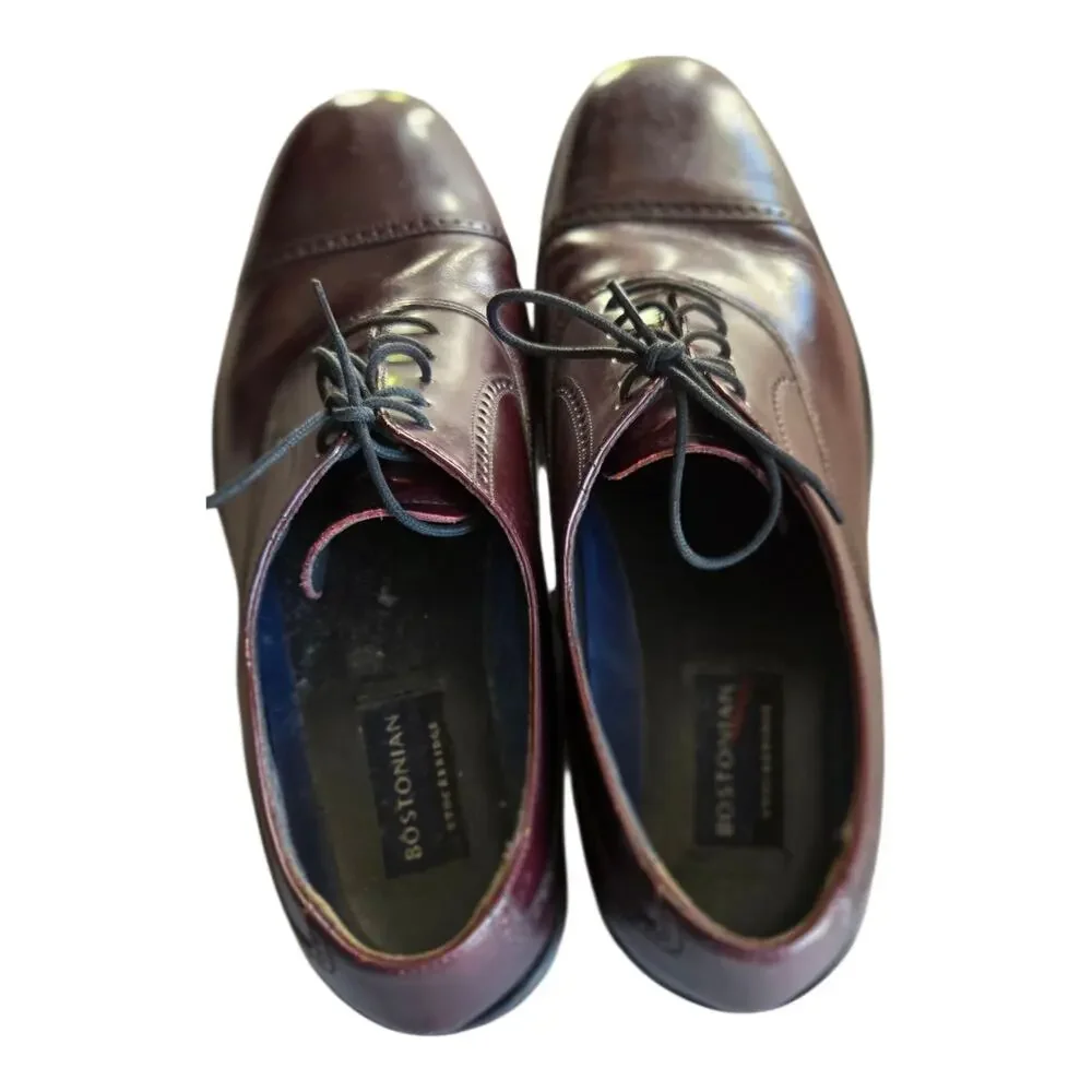 Bostonian Stockbridge Men's Maroon Leather Shoes Size 10.5 D Pre-owned